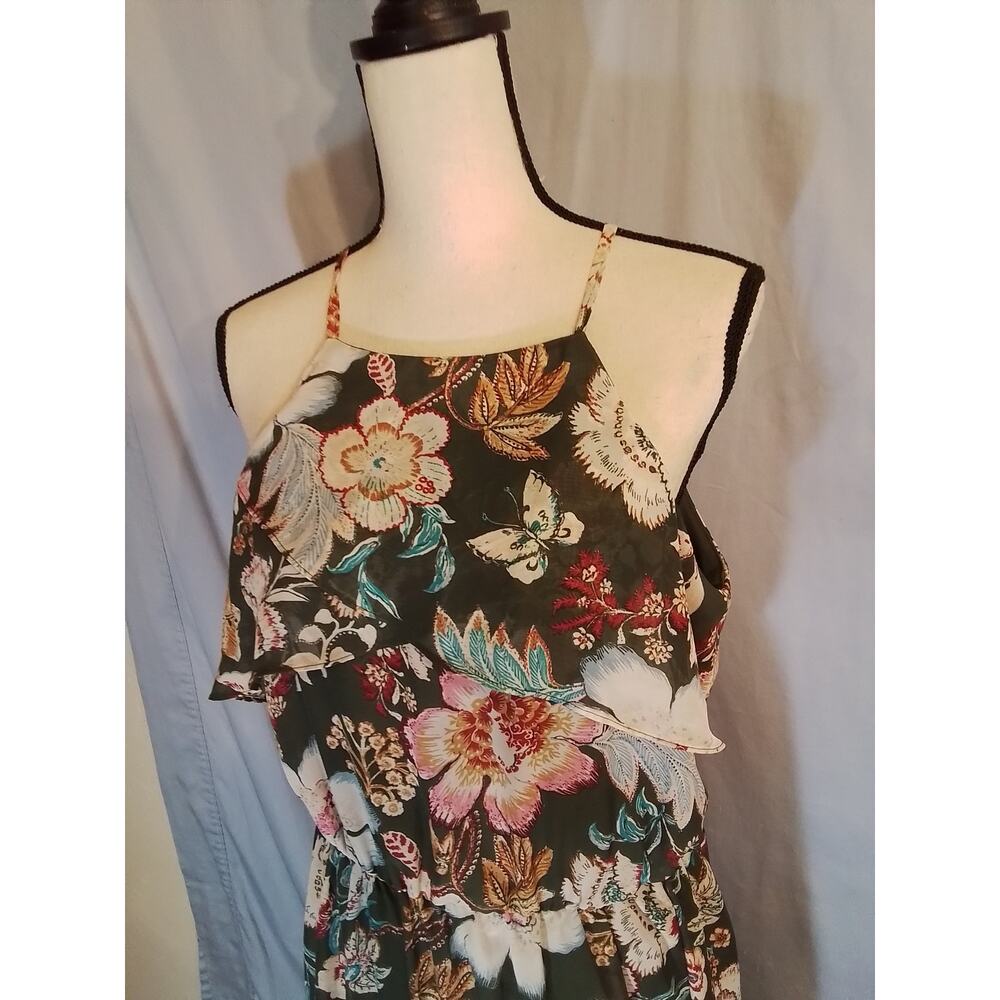 Iz Byer Green Summer Floral Maxi Dress - Picture 5 of 7